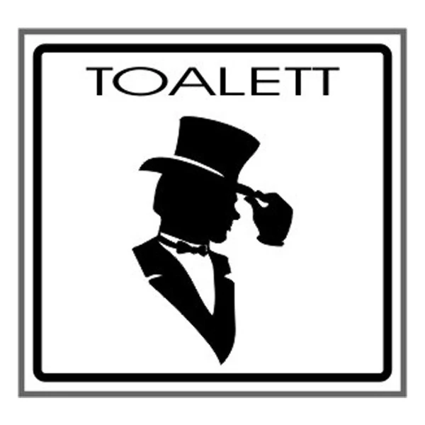 Matrica WC kalapos grafikás férfi fehér 