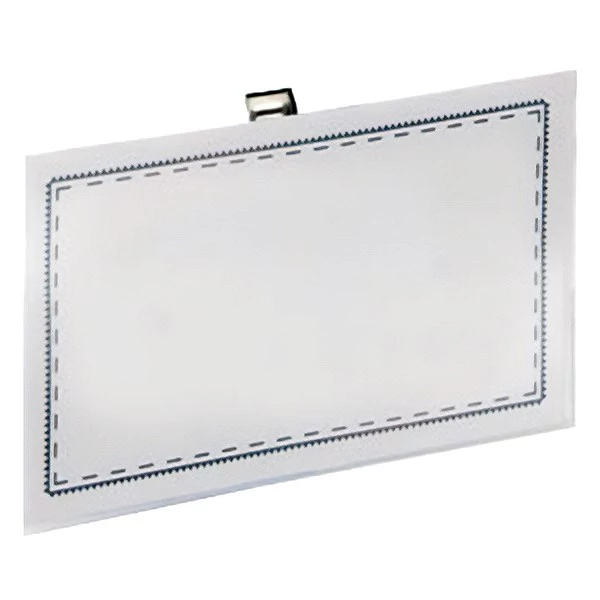 Névjegykitűző tűs csiptetős YANDA 54x90mm kemény 50 darabos