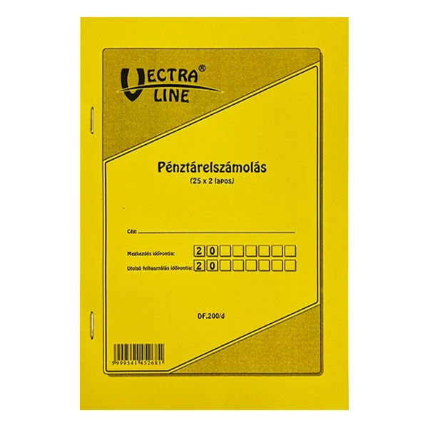 Nyomtatvány pénztárelszámolás VECTRALINE A/5 25x2 lapos