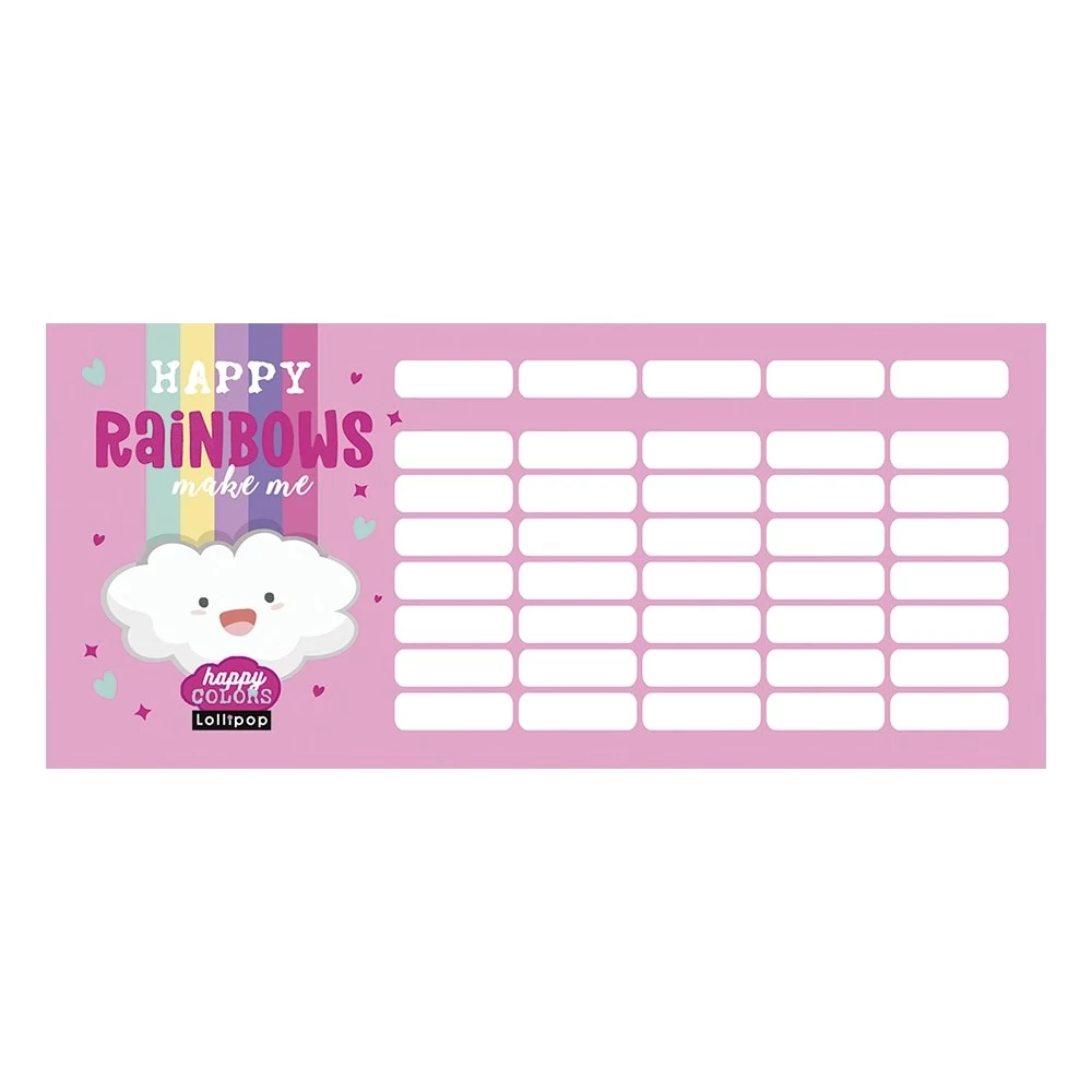 Órarend LIZZYSULI mini 2 oldalas Lollipop Rainbow