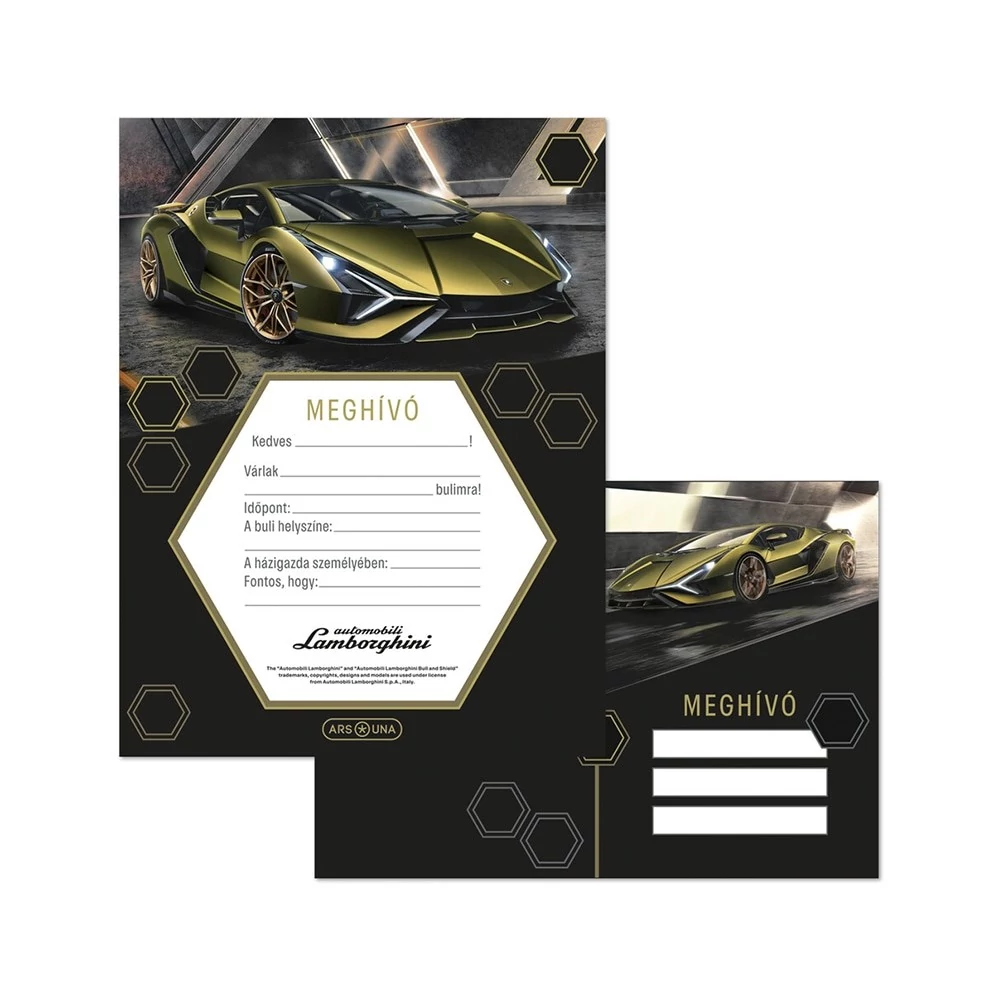 Partimeghívó ARS UNA 10 ív+10 db boríték Lamborghini 5523