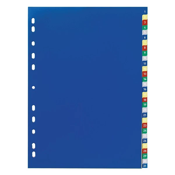 Regiszter DURABLE műanyag A/4 1-31 számos-színes