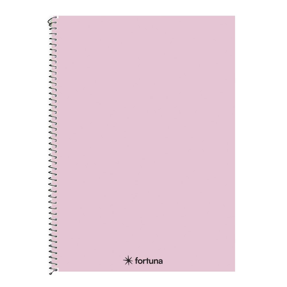Spirálfüzet kockás FORTUNA Monocolor A/4 70 lapos pasztell rózsaszín