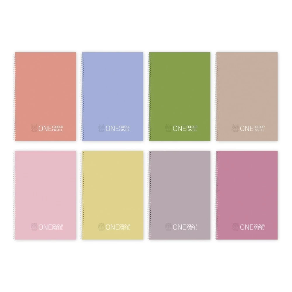Spirálfüzet sima One Colour Pastel A/4 70 lapos vegyes színek