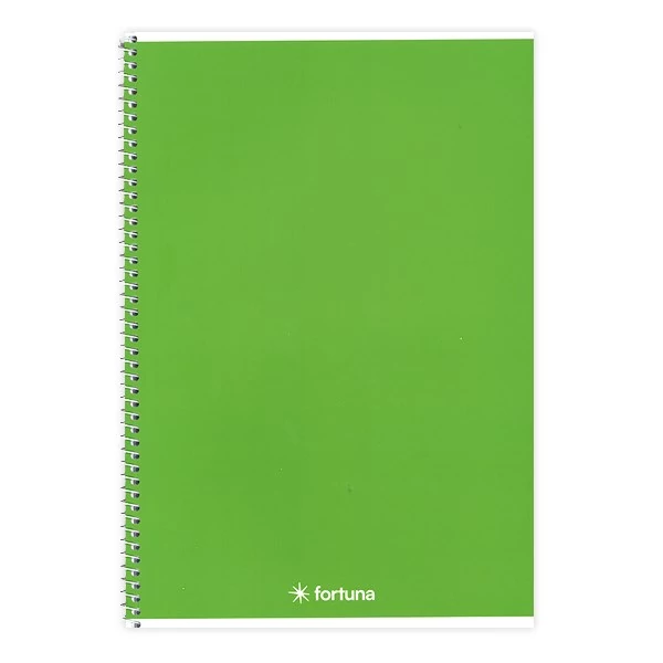 Spirálfüzet vonalas FORTUNA Monocolor A/4 70 lapos zöld