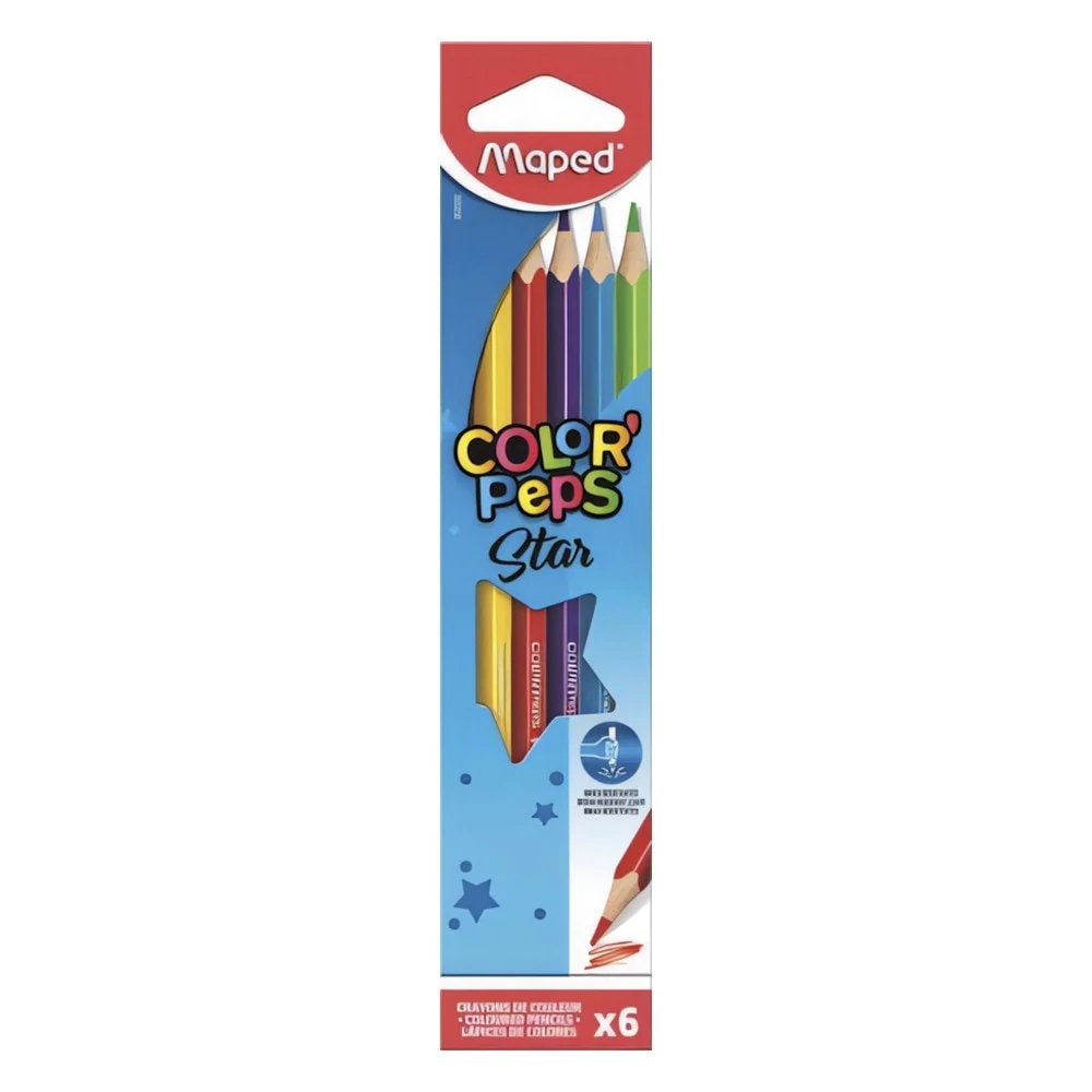Színes ceruza MAPED Color Peps Star háromszögletű 6 darabos készlet
