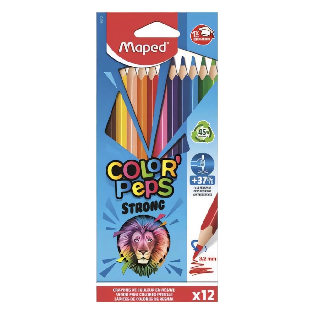 Színes ceruza MAPED Color Peps Strong háromszögletű 12 darabos készlet