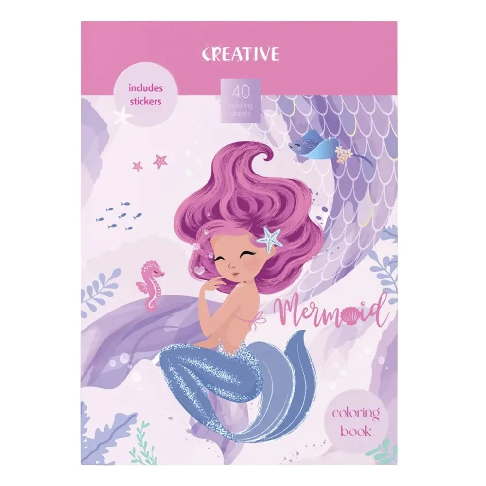Színező könyv CREATIVE Sea mermaids 40 lapos