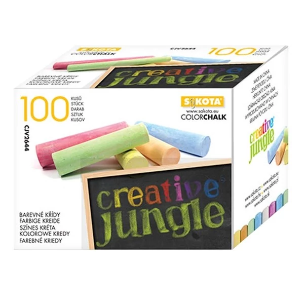 Táblakréta CREATIVE JUNGLE színes kerek 100 darabos