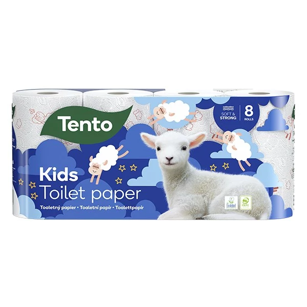 Toalettpapír TENTO Kids mintás 8 tekercses 3 rétegű