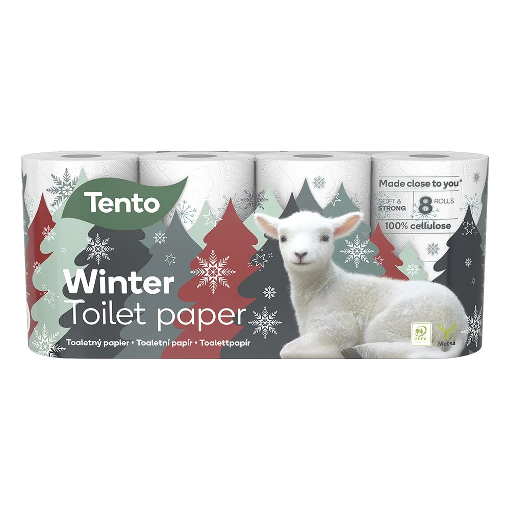 Toalettpapír TENTO Winter/Summer mintás 8 tekercses 3 rétegű